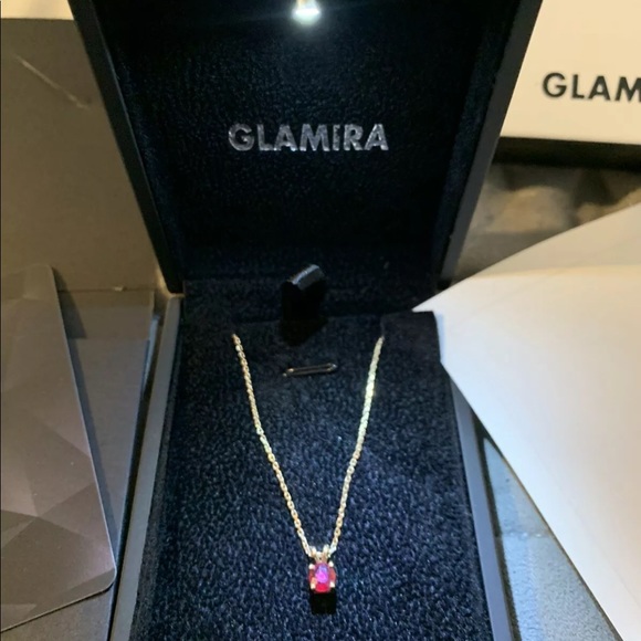 AAA quality heated ruby pendant with rose gold - Picture 1 of 4